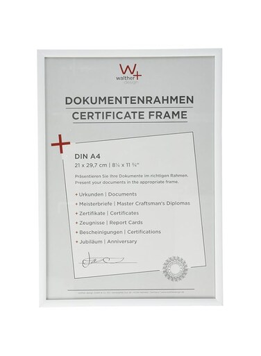Walther Design KV130W New Lifestyle Picture Frame, 8.25 x 11.75 inch (21 x 29.7 cm), White