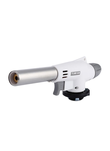 Flame Gun Lighter White/Silver/Grey 17.50 x 6.00 x 4.00centimeter