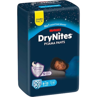 Huggies DryNites Teen Pyjama Pants for Boy 30-48kg 8 to 13 Years Jumbo Pack 13 Pants