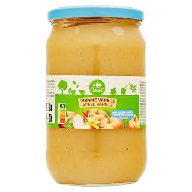 Carrefour Classic Apple and Vanilla Compote No Added Sugar, 710g