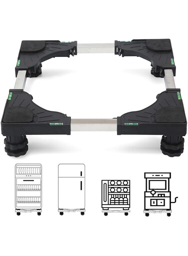 I'SMARTMOON Mini-Fridge-Stand 4 Strong Feet，Adjustable Dolly Washing Machine Stand Base，for Furniture Portable Refrigerator Dryer Stand Black&hellip;