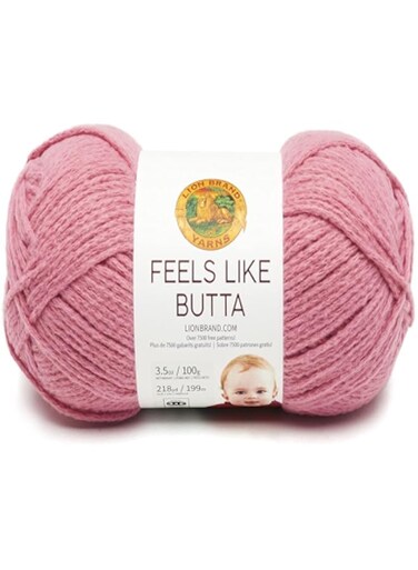 Lion Brand Yarn Feels Like Butta Soft Yarn for Crocheting and Knitting, Velvety, 1-Pack, Dusty Pink