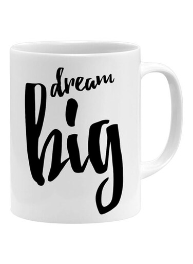 Big Printed Mug White/Black