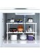 Dubai Gallery Under Sink Tawa Rack Steel Shelf Extendable Storage Organizer White 70X38X26Centimeter