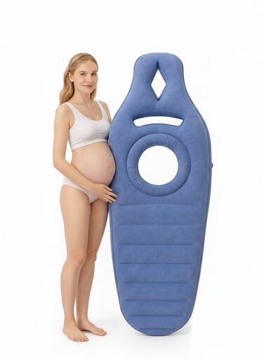 Inflatable Pregnancy Pillow Air Mattresses Maternity Pillow Support Back Legs Belly Hip Portable Sleeping Pad Full Body Maternity Airbed with Hole Float