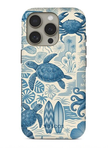 Mobcos iPhone 16 Pro Max Ocean Blueprint Premium Case Compatible with Hybrid Dual-Layer Hard Shell + Silicone Protection - Scratch-Resistant Shockproof Mobile Cover