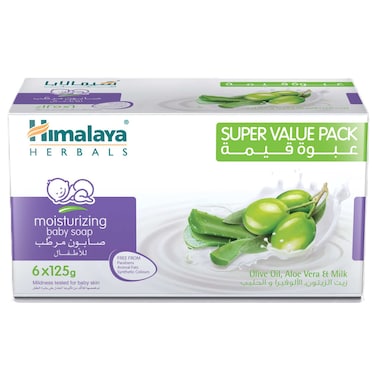 Himalaya Moisturising Baby Soap With Aloe Vera 125g Pack of 6