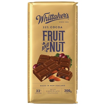 Whittaker's Fruits and Nuts Chocolate Bar, 200g