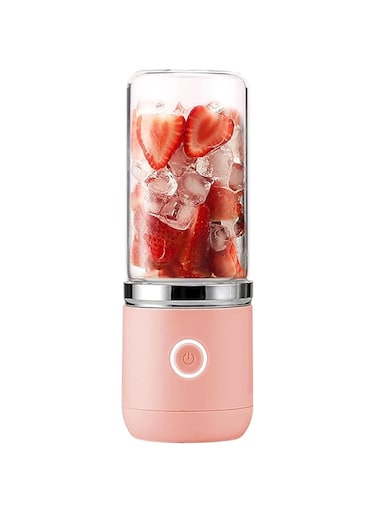 NALACAL Portable Juice Blender,mini glass portable smoothie maker,refillable bottle blender travel juicer manual,for fruit juices and milkshakes (PINK)
