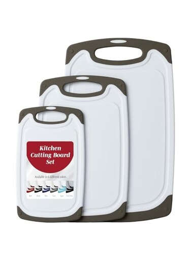 Cutting Boards for Kitchen &acirc;&euro;&ldquo; BPA-Free Chopping Board Set &acirc;&euro;&ldquo; Different Sizes with Non-Slip Handles &acirc;&euro;&ldquo; Reversible, Large Cutting Board Set &acirc;&euro;&ldquo; 3-Pack Gray &acirc;&euro;&ldquo; Unique Gift for Cooks