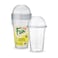 Fun Everyday Disposable Plastic Cups With Lid Clear 500ml 5 PCS