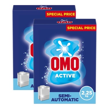 Omo Semi-Automatic Powder Laundry Detergent Active 2.25kg Pack of 2
