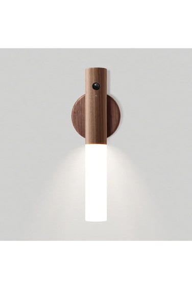 Modern Simple Bedside LED Wall Sconce, 8 x 5 x 21 cm, Brown, Wall Mount, 270&deg; Rotatable