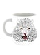 Cheetah Face Printed Coffee Mug White/Black