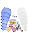 HOME Silicone Stretch Lids Pack of 12, Washable and Reusable Bowl Covers Fits to various sizes of Food Containers 100% BPA Free Silicone Lids, Dishwasher and Microwave Safe, Clear And Blue