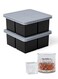 Pack Large 4 Ice Cube Tray for Whiskey,Silicone Ice Cube Trays ,Large Ice Cube Molds with Leak Proof Removable Lid,Square Ice Cube Tray for Whisky and Cocktail