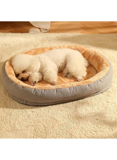 PETPASS Cat Dog Beds, Plush Cat Bed Mat, Warm Soft Flurry Puppy Beds, Washable Pet Bed for Small Dog with Anti-Slip Bottom Dog and Cat Calming Cushion Bed (Large)