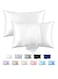 2-Piece Simple Solid Colour Silk Satin Pillow Case with Envelope Closure for Hair and Skin White 51x76/51x102cm