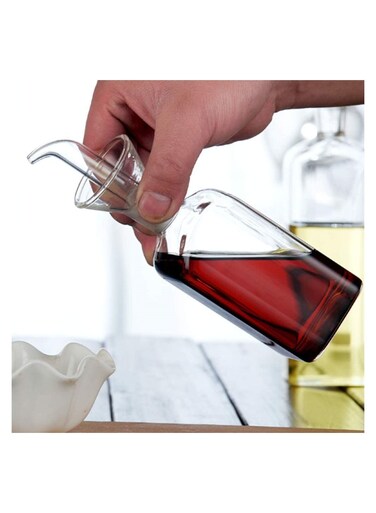 Glass Oil Bottle, Olive Oil Dispenser Bottle Glass Cooking Oil Vinegar Measuring Dispenser With Spout For Kitchen And BBQ ( 250 Ml / 8.54 Oz )