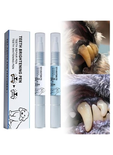 SWIUKPHE 2024 New Pet Toothbrush Pen, Upgrade Dog Teeth Cleaning Pen Pet Teeth Repairing Kit, Cat/Dog Tooth Whitening &amp; Cleaning Teeth Brightening Pen for Dog Cats Dental Care Fresh Breath