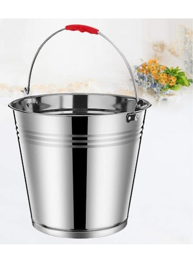 Stainless Steel Bucket with Handle Water Cleaning Champagne Wine Beer Icebox Garden 20L