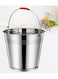 Stainless Steel Bucket with Handle Water Cleaning Champagne Wine Beer Icebox Garden 20L