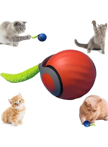 FEJYTOR Speedy Tail 2.0,Speedy Tail Cat Toy, 2025 New Generation Interactive Smart Interactive Cat Ball for Indoor, Automatic Moving Cat Toy Ball (Orange)