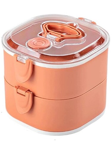 Lunch Box   2 Tier Food Storage Containers   Vacuum Insulated Meal Storage Lunch Box with Handle for Office Men, Women, Kids