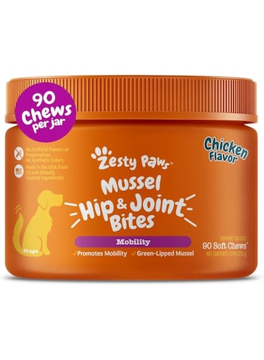 Zesty Paws New Zealand Green Lipped Mussel Chewable Treats for Dogs