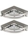 NearMoon Bathroom Corner Shelf Shower Caddy 2 Pack, No Drill, 304 Stainless Steel, with Two Hooks (Brushed Nickel)