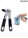 Can Opener Handheld, 3 in 1 Manual Can Opener with Oversized Easy Turn Knob, Comfortable Grip Bottle Opener with Anti-slip Hand Grip for Seniors, Can Opener Smooth Edges(Black)