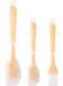 Silicone Spatula Set, Kitchen Utensils, Non-Stick Scrapers with Grooved Design and Basting Brush, for Baking, Cooking, Stirring, Sauce Spreading, BPA-Free, 450&Acirc;&deg;F Heat Resistance (3-Piece, Gray)