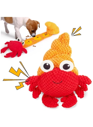 AWOOF Squeaky Dog Toys, Snuffle Crinkle Dog Toys Hermit Crab Shape Interactive Dog Enrichment Toys for Puppy Small Medium Large Dogs, Puppy Puzzle Toys Release Stress for Boredom