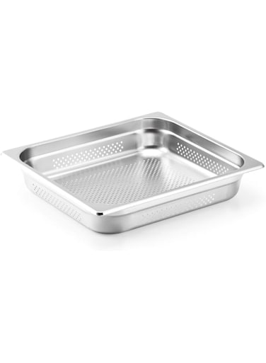 Vague Stainless Steel 2/3 Perforated Gastronorm Pan, 65 mm Size