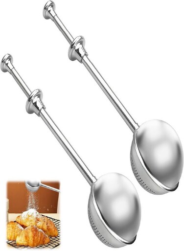 Steel Tea Strainer Tea Infuser for Loose Leaf Tea,Tea Diffusers Fine Mesh Tea Ball Tea Accessories, Baking Supplies Baker's Dusting Wand Sugar Shaker Duster Flour Duster