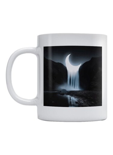 Half Moon Printed Mug White/Black/Grey