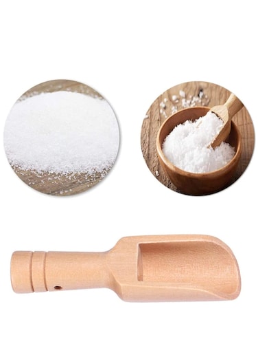 Wooden Scoop Spoon Bath Salt Water Dipper Cup Powder Flour =Scooper Small Shovel Teaspoon for Home, Salts, Candy, Spices, Laundry Detergent, Tea, Coffee Beans, 8pcs