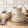 over&amp;back 16-Piece Stackable Dinnerware Dish Set - Stoneware Dishes - Includes 4 Dinner Plates, 4 Salad Plates, 4 Cereal Bowls, And 4 Dinner Bowls (Beige, Dinner Set   16 Pieces)