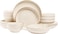 over&amp;back 16-Piece Stackable Dinnerware Dish Set - Stoneware Dishes - Includes 4 Dinner Plates, 4 Salad Plates, 4 Cereal Bowls, And 4 Dinner Bowls (Beige, Dinner Set   16 Pieces)