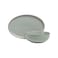 Over&amp;Back Options Stoneware 2 Piece Serving Set, Durable Everyday Serveware, 1 x Serving Bowl - 25.7 cm / 2.89 L &amp; 1 x Serving Platter - 40.8 x 27.3 cm - Sage Green