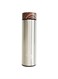 Water Bottle 16OZ 500ml Stainless Steel Water Bottles Water Bottle With Wooden Design lid Water Filter bottle For Travel School Water Bottle Lightweight Water Bottle (Silver)