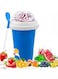 Flyer Cooling Smoothie Making Cup, Quick Frozen Smoothie Cup, Double-layer Squeeze Smoothie Making Cup, Homemade Juice Milkshake Ice Cream Maker DIY (Blue)