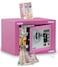 Rubik Mini Cash Deposit Drop Slot Safe Box with Key and Pin Code Option (Pink)
