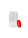 Round Airtight PET Jar, RF11226, 2000ml Set of 4 Transparent Jar for Pulses, Cereals and Spices For Kitchen Organization PET Canister Kitchen Accessories Leak-Proof Lid Clear/Cream
