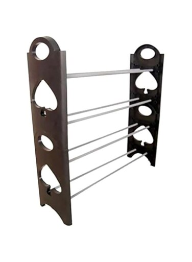 Dubai Gallery 4 Layer Shoe Rack Black/Silver AMZ-N30515541A