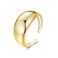 S925 Sterling Silver Plain Aperture Adjustable Ring(SCR983-BE)