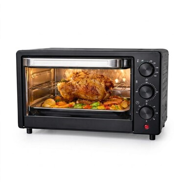 25L Electric Toaster Oven with Grill, Rotisserie, and 60-Minute Timer for Versatile Home Cooking