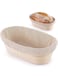 DELFINO Oval Bread Proofing Basket, Handmade Banneton Bread Proofing Basket Brotform with Bread Lame, Dough Scraper, Proofing Cloth Liner for Sourdough Bread, Baking(10 x 6 x 3.5 inches)