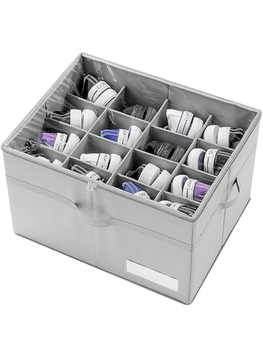 Shoe Organizer for Closet, Fits 16 Pairs, Large Shoe Box Storage Containers, Clear Foldable Shoe Storage Bins/Bottom Support, with Adjustable Dividers and Reinforced Handles,Space-Saving Shoe Rack
