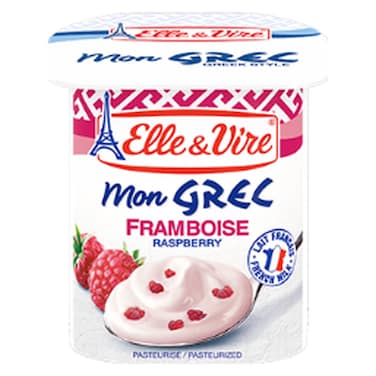 Elle &amp; Vire Greek Style Raspberry Flavoured Dessert, 125g